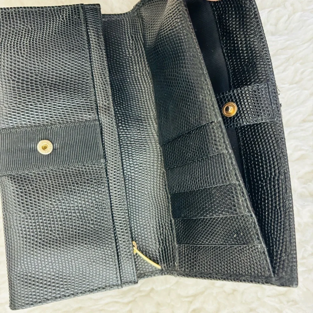 Ferragamo Black Grain Leather Women’s Long Wallet